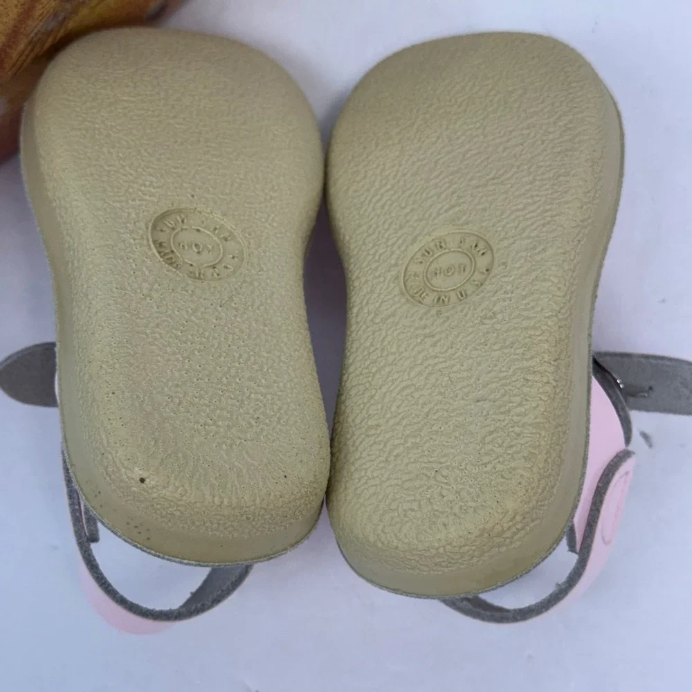 Sun-San Salt Water Swimmer Sandals Pink Patent Leather Kids Size 7 800-819